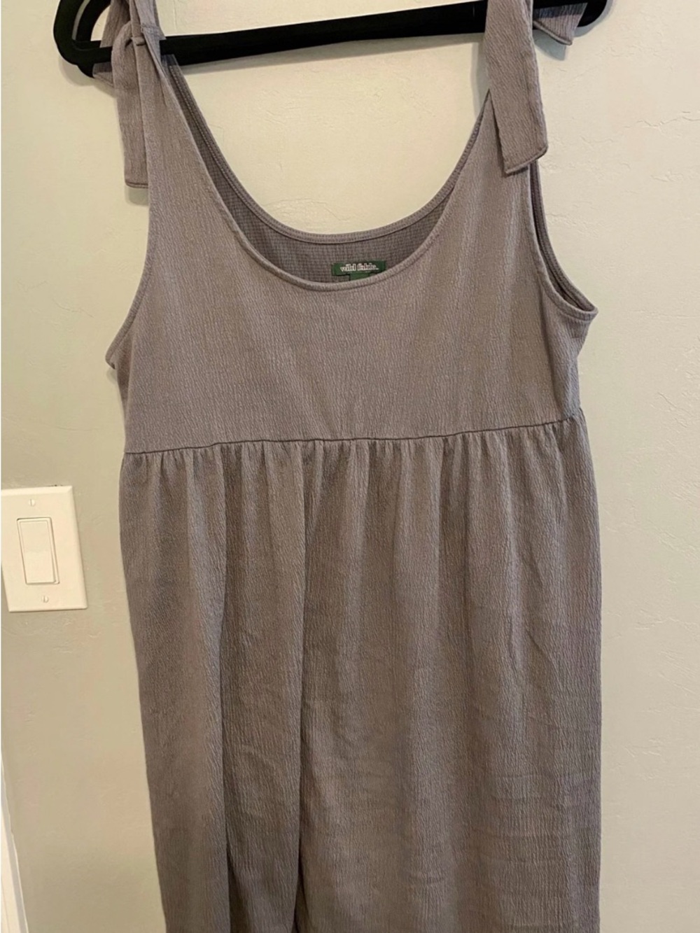 wild fable Tie-Shoulder Textured Tunic Dress